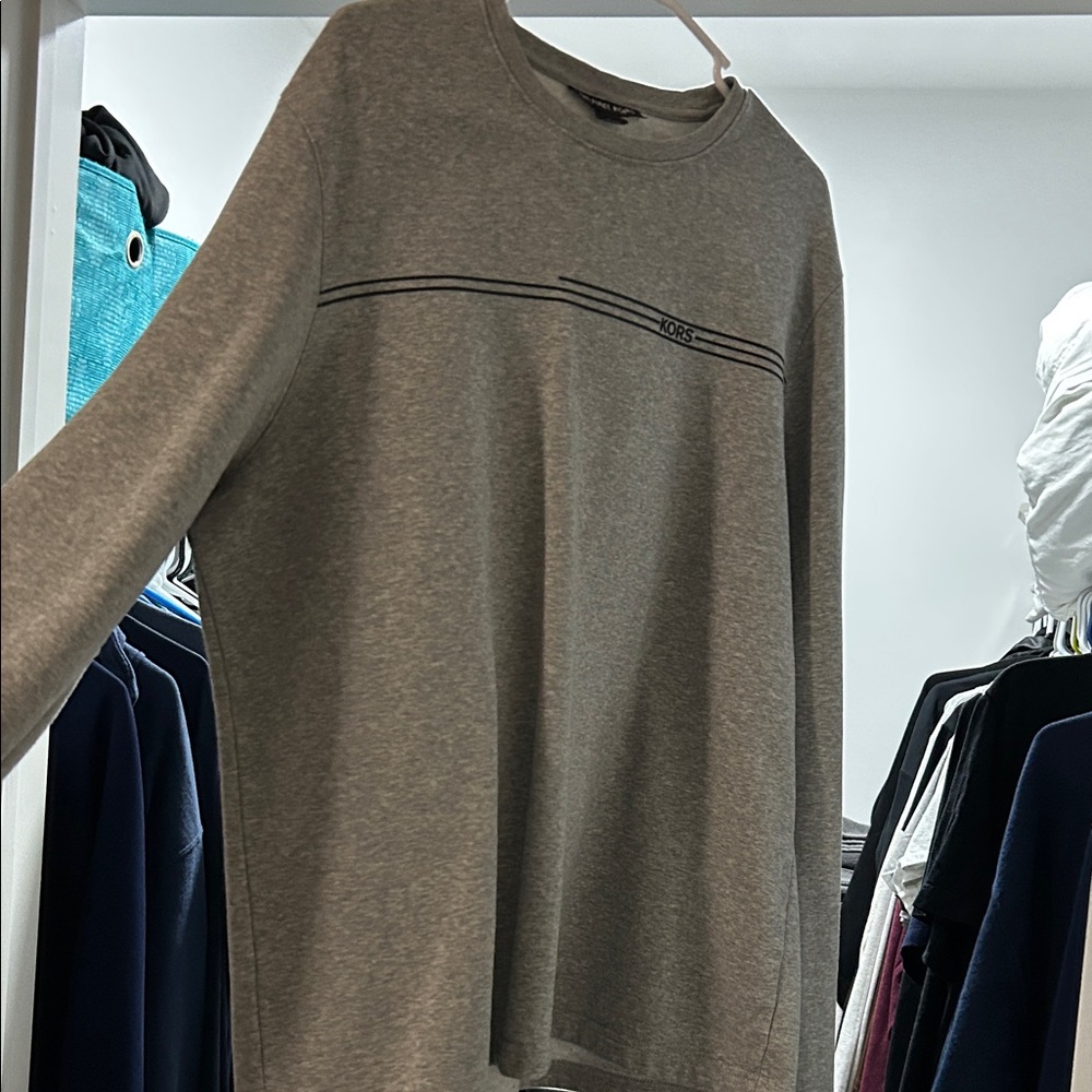 Michael Kors Heather Gray Crewneck Sweatshirt with Subtle Logo